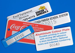 aluminium colour name plates