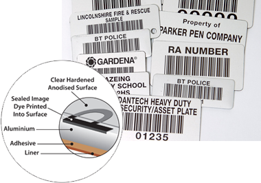 aluminium ID asset labels